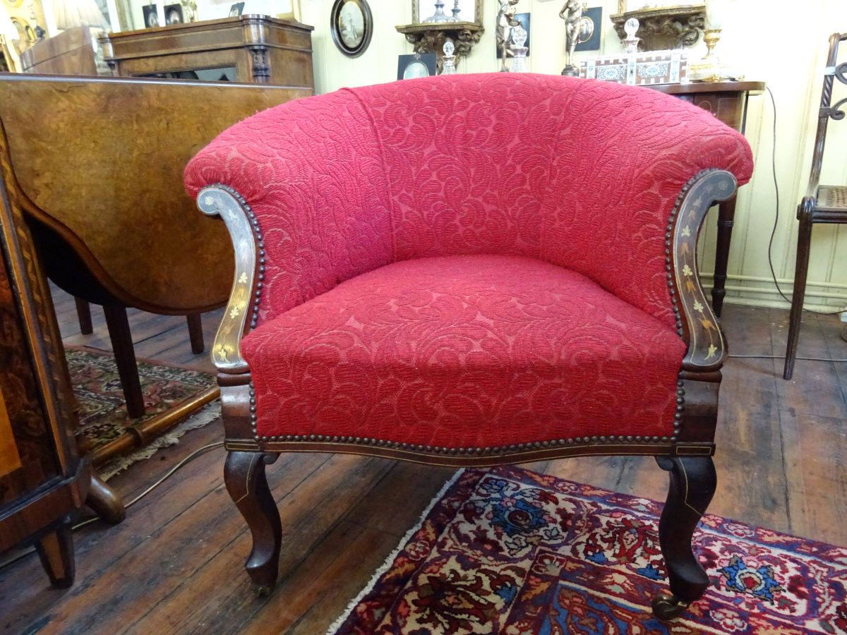 Late Victorian fireside tub chair
